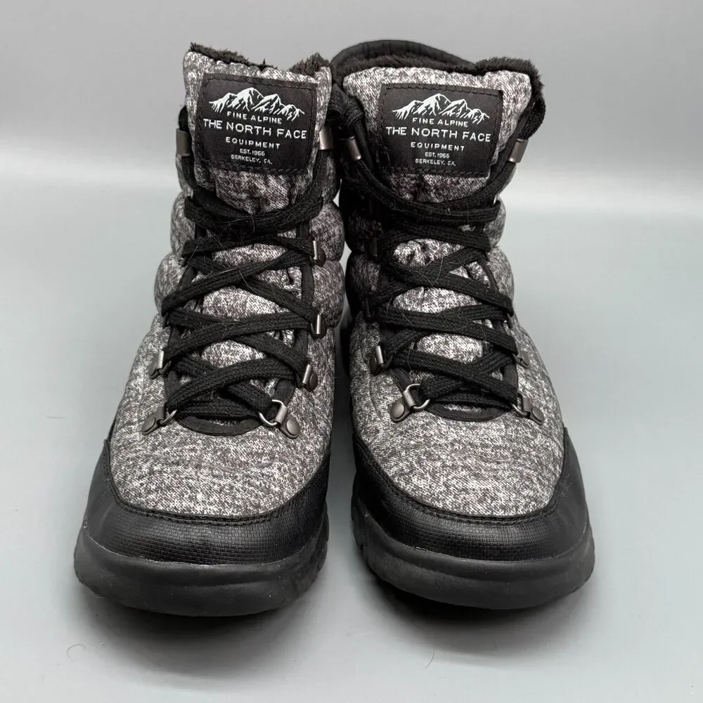 The North Face ThermoBall Lace II Women's 8 Gray Black Snow Boots Casual Outdoor